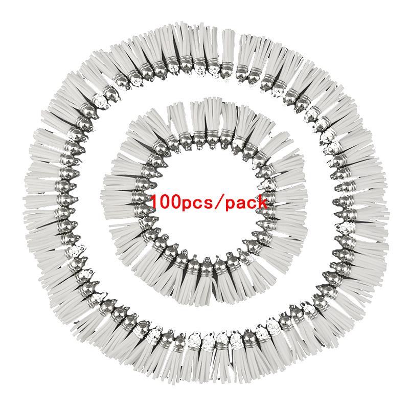 (100 pieces/pack ) Tassel Vintage Leather Fringe for Purl Macrame DIY Jewelry Keychain Cellphone Straps Pendant