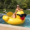 Giant Yellow Duck Inflatable Pool Float with Sunglasses