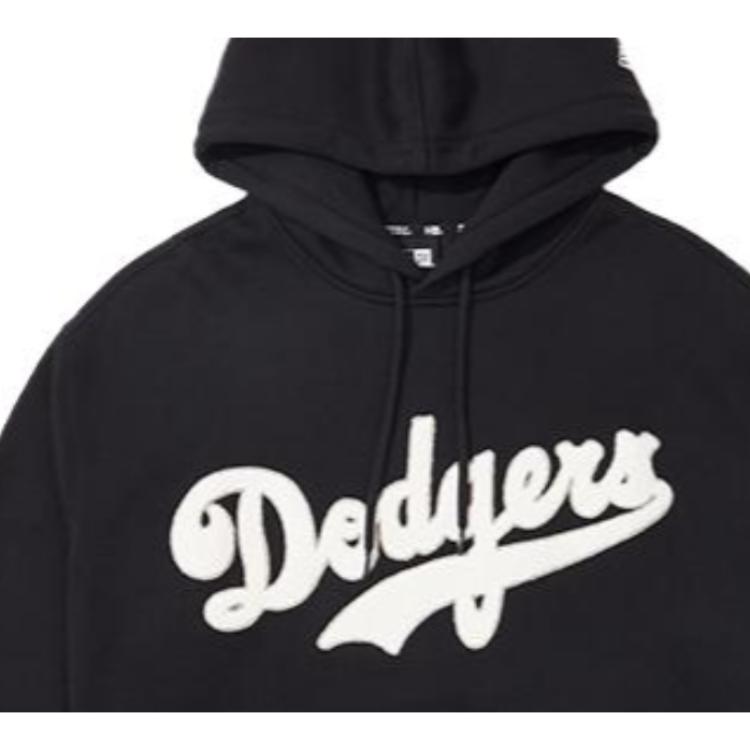 New Era FW23 MLB Los Angeles Dodgers Retro Loose Fleece Letter Embroidered Hoodie Unisex Hoodies Black 13781132