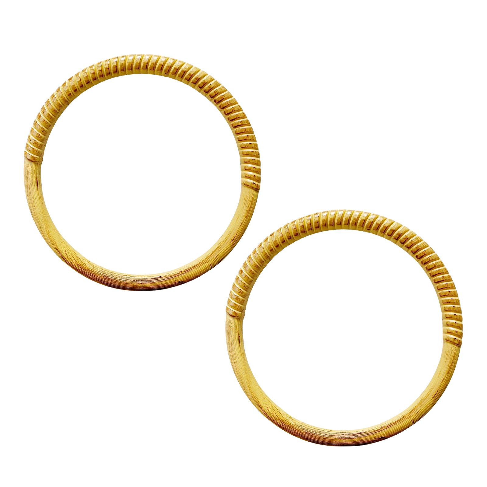 

2 шт. Пластиковая имитация ротанга, круглая ручка, сменная декоративная ручка для сумок для рукоделия и проектов домашнего декора L