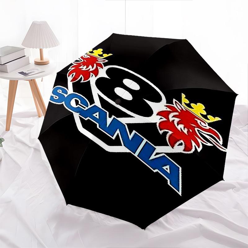 1pc Scania 8 Automatic Open Close Umbrella Windproof Canopy, Automatic Open Close Button10171