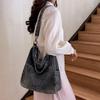 Vintage Denim Shoulder Bag Women's Large Capacity Messenger Bag Multi-pockets Satchel Adjustable Strap Ladies Crossbody Bag AVE