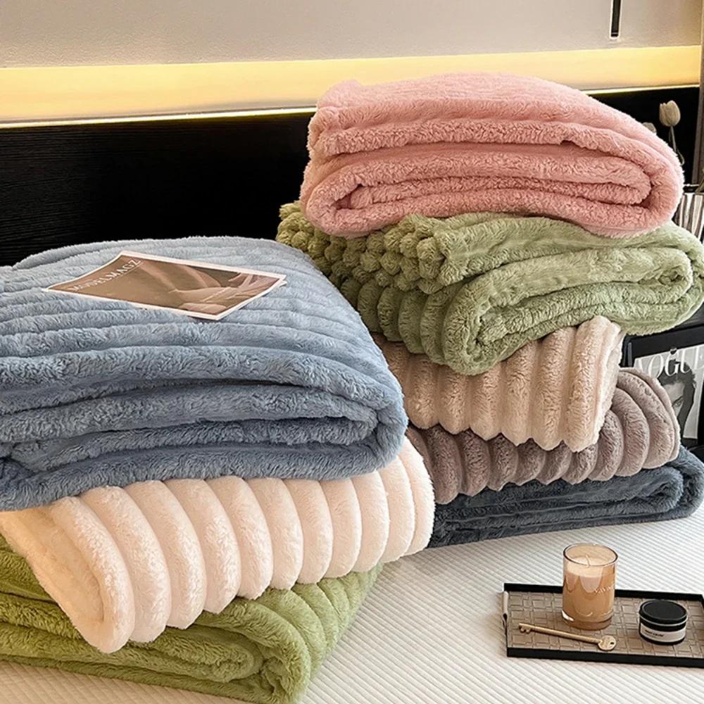 Sage Green Throw Blanket for Couch Thick Warm and Breathable Ribbed Fleece Throw Blanket for Couch Bed Sofa Picnic Blanket