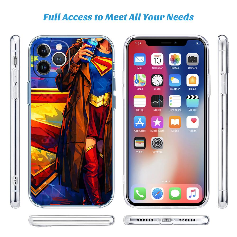 PP60 Supergirl Transparent Phone Case for Motorola Moto G40 G04 G05 One Ace Action Fusion + Plus Hyper Macro Vision Zoom