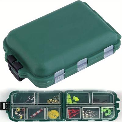 2 Pcs Plastic Fishing Gear Storage Box with 10 Small Hook Accessories Box for Tool Debris Luya Tackle