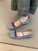 French Bow Round Head Ballet Shoes Fairy Summer Fairy Shoes Flat Gentle Evening Shoes Single Shoes