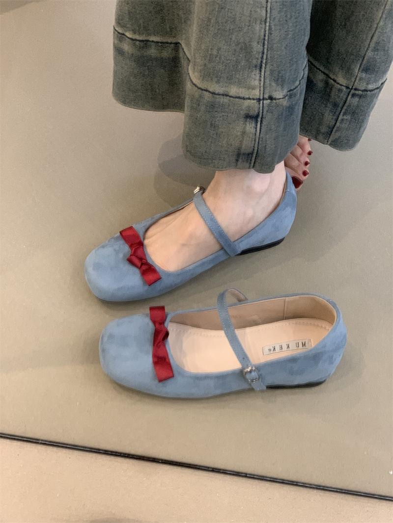 French Bow Round Head Ballet Shoes Fairy Summer Fairy Shoes Flat Gentle Evening Shoes Single Shoes 35 5200₽