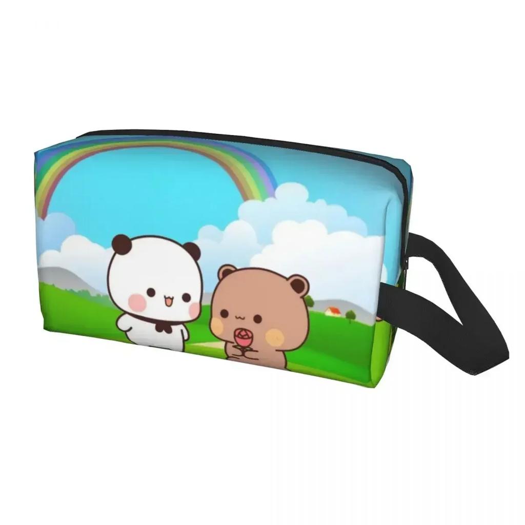 Peach And Goma Travel Cosmetic Bag for Women Kawaii Makeup Toiletry Organizer Lady Beauty Storage Dopp Kit