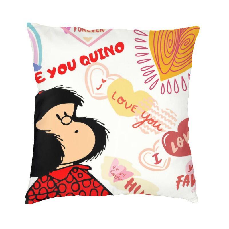 

Custom Mafalda Namaste Square Throw Pillow Cover Home Decorative 3D Two Side Printed Kawaii Cartoon Cushion Cover for Sofa 30x30cm 12x12in