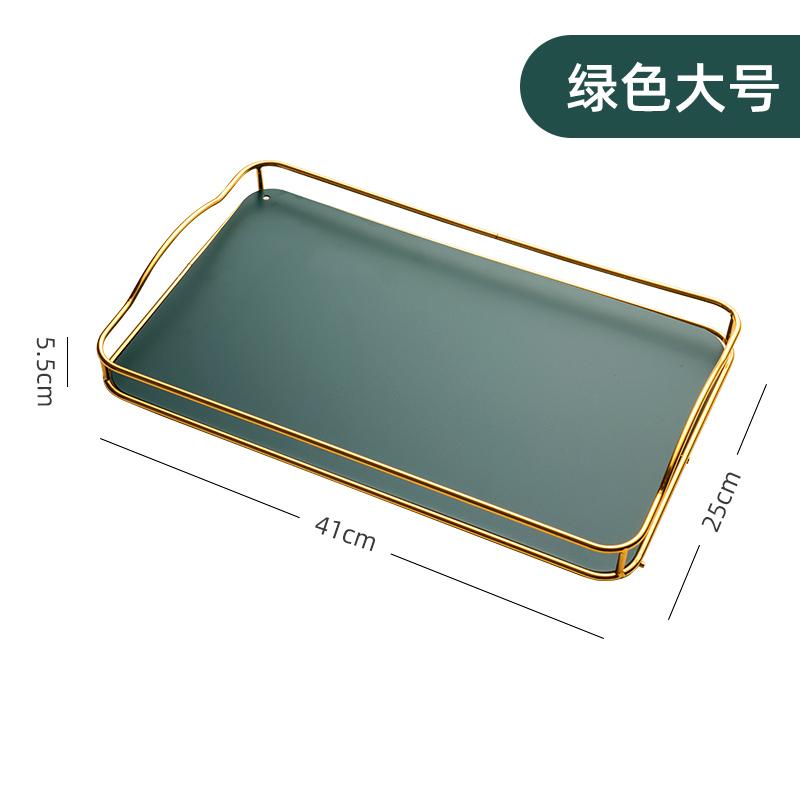 Wrought Iron Storage Tray Rectangular Decorative Plate Cutlery Tray Grocery Storage Tea Plate Desktop Cosmetic Organize Disk
