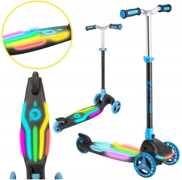 Folding Three-wheeled Scooter EVO Adjustable with a Luminous Platform