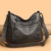 Vintage PU Crossbody Bag Multi Zipper Pocket Casual Shoulder Purse for Women Daily Travel