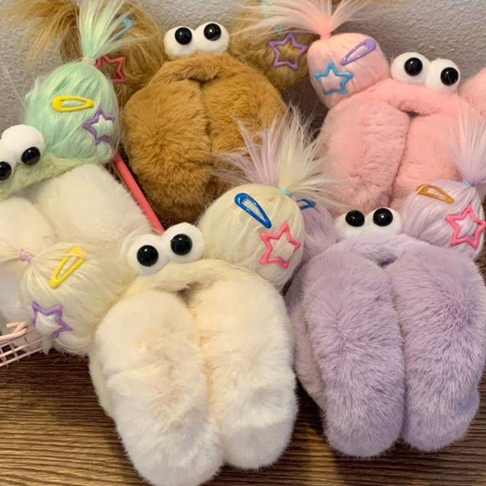 Funny Braid Cartoon Earmuffs Thicken Foldable Ear Cover Cute Winter Plush Ear Cap  Cycling