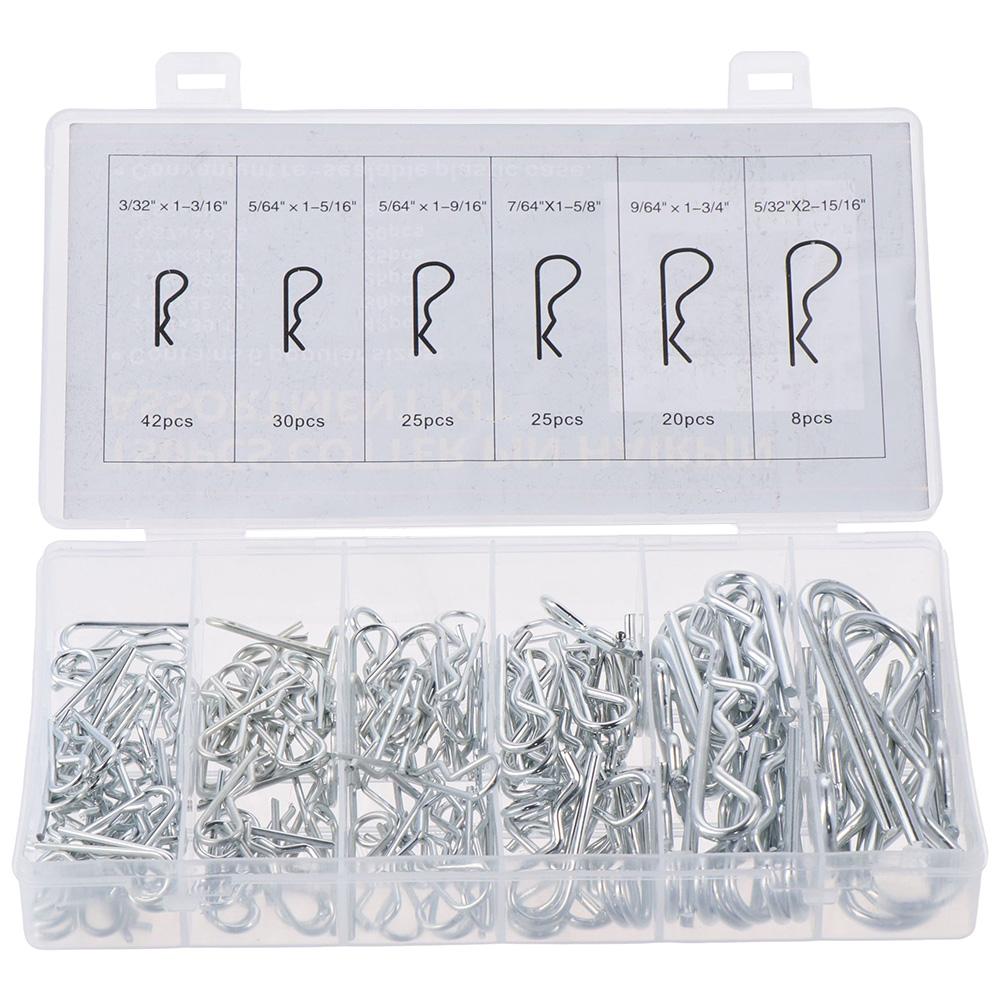 150 Pcs Zinc Plated Cotter Pins Assortment Kit 6 Sizes Spring Retaining Clips  Lock Systems