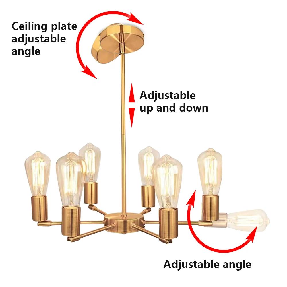 

Американская кованая хрустальная люстра потолочный светильник E27 LED 6 головок свечи светильник для гостиной спальни 6 Heads &Without Light Source золотой