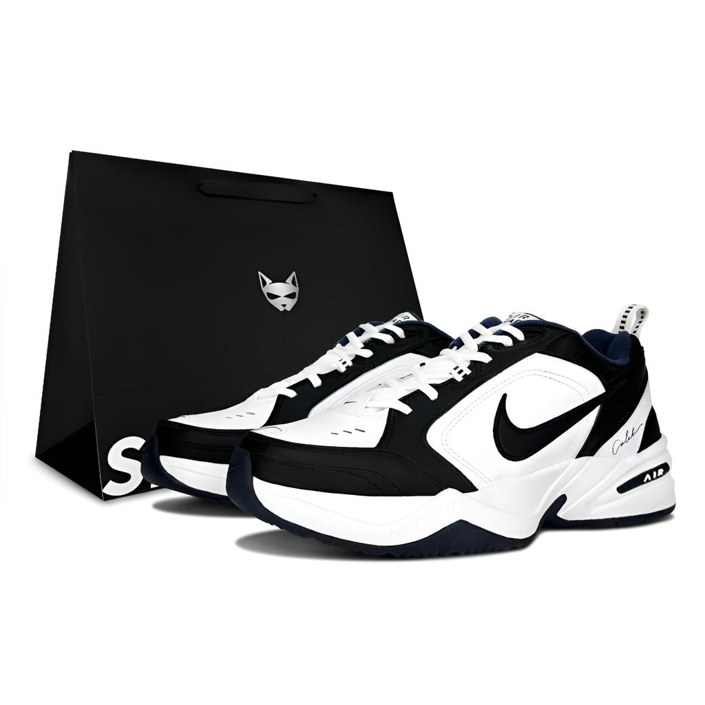 Nike Air Monarch 4 White Navy Black White Low top Chunky Sneakers Unisex 415445-102(Team771-)