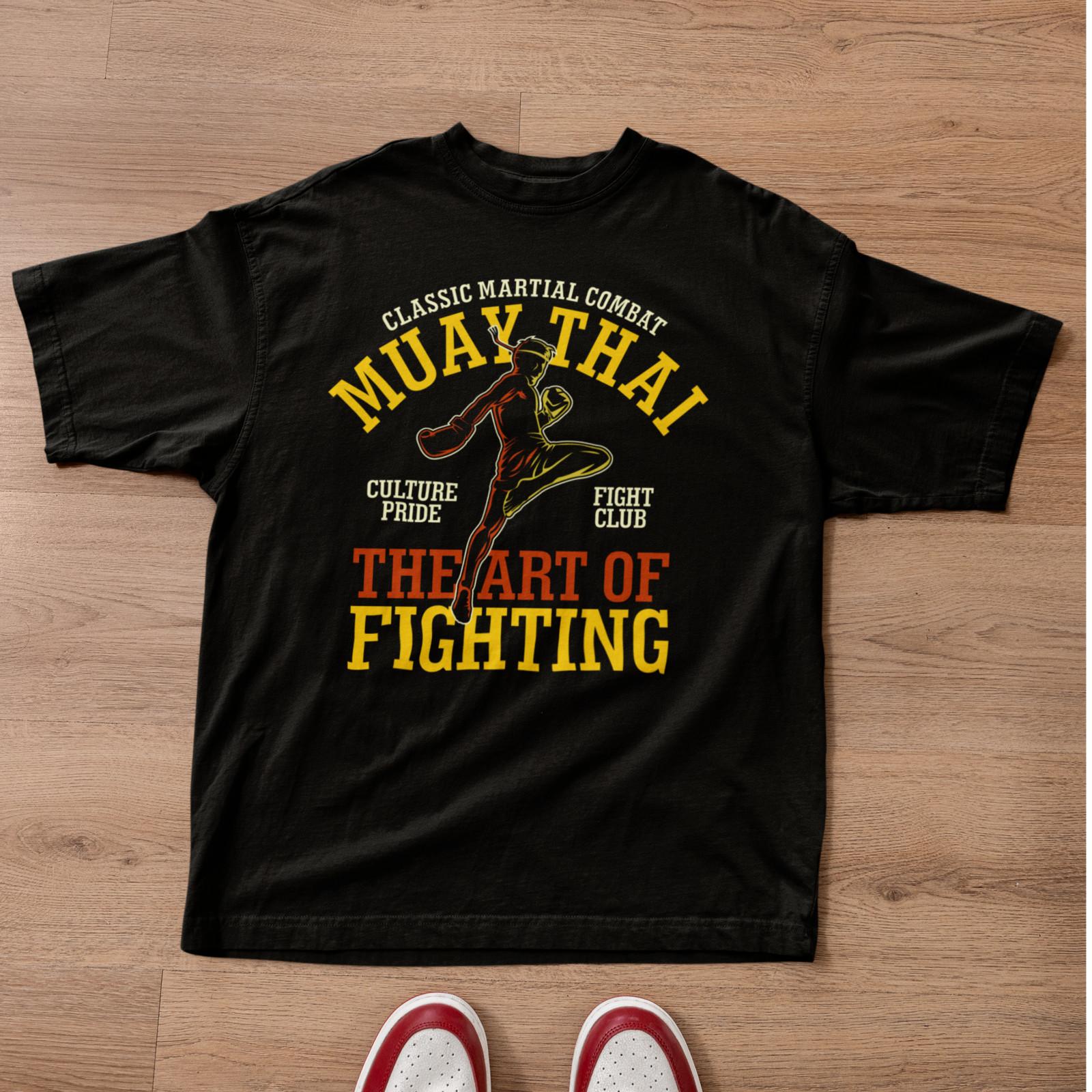 Muay Thai T-Shirt Fight Club Art of Fighting Graphic Tee L