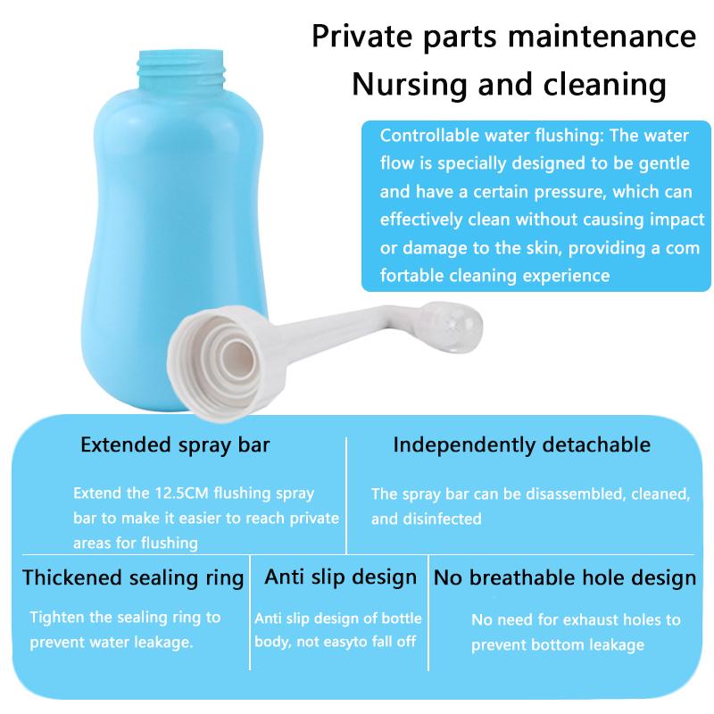 Portable Non Electric Bidet | Leak Free Handheld Travel Bidet Peri Bottle Angled Nozzle Sprayer 360ml Capacity | Toilet Use
