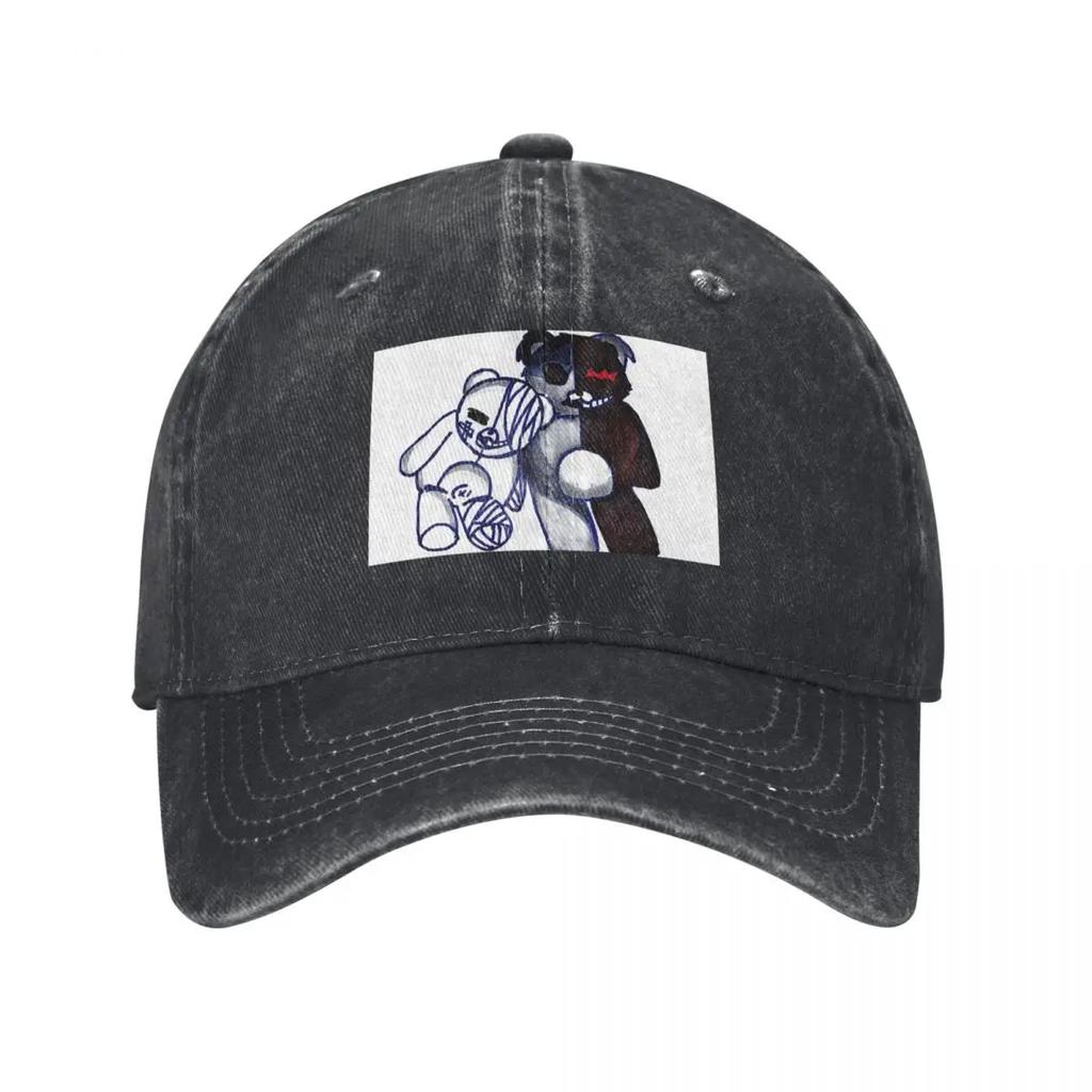 Monokuma Shirokuma Baseball Cap Uv Protection Solar Hat Vintage Trucker Hat Fishing Hat Boy Child Womens