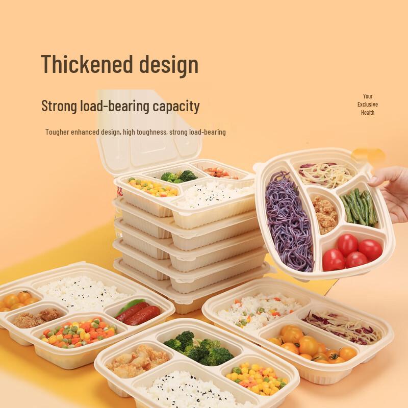 850ml Biodegradable Corn Starch Rectangular Meal Boxes