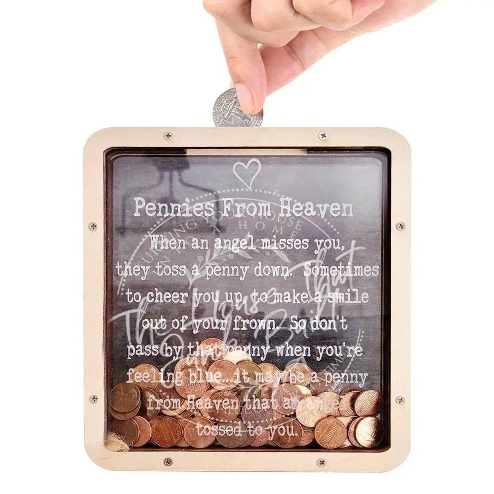 

Reusable Wooden Money Box Removable Money Saving Jar Convenient Coin Storage Box Children