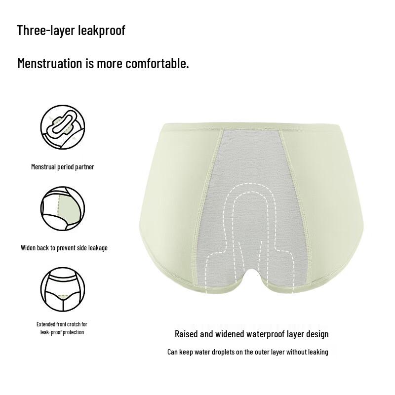 MiiOW Women's Pure Cotton 10A Antibacterial Physiological Briefs (3-Pack)