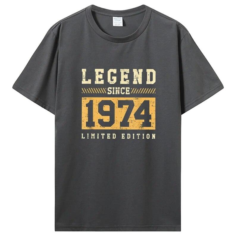 Gammal Vintage 1974 Födelsedagsdekoration Unisex Dam T-shirt Fru Make Födelsedagspresenter Ordspråk Citat Grafisk T-shirt Kläder