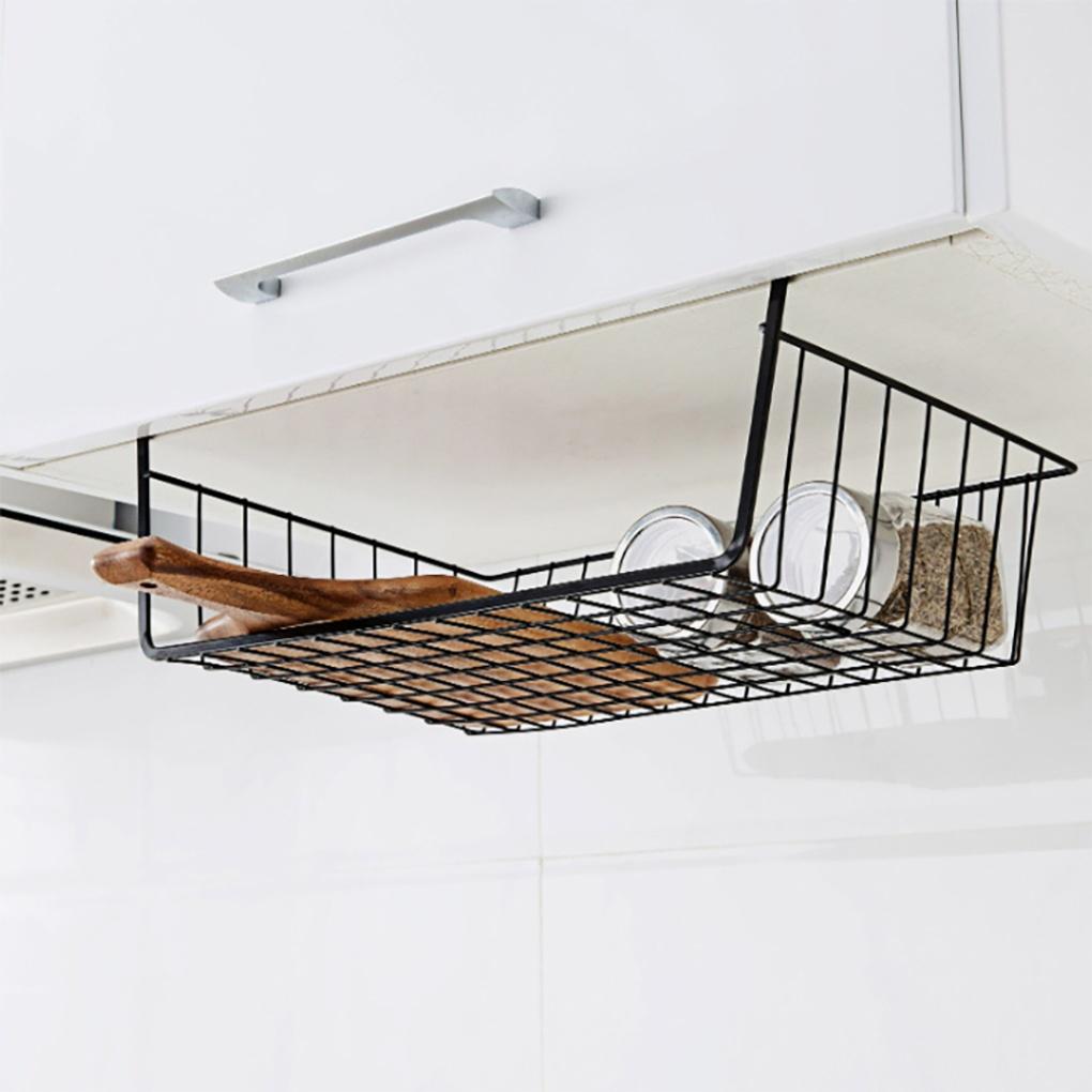 Kitchen Organizer Iron Under Shelf Hanging Shelf Basket