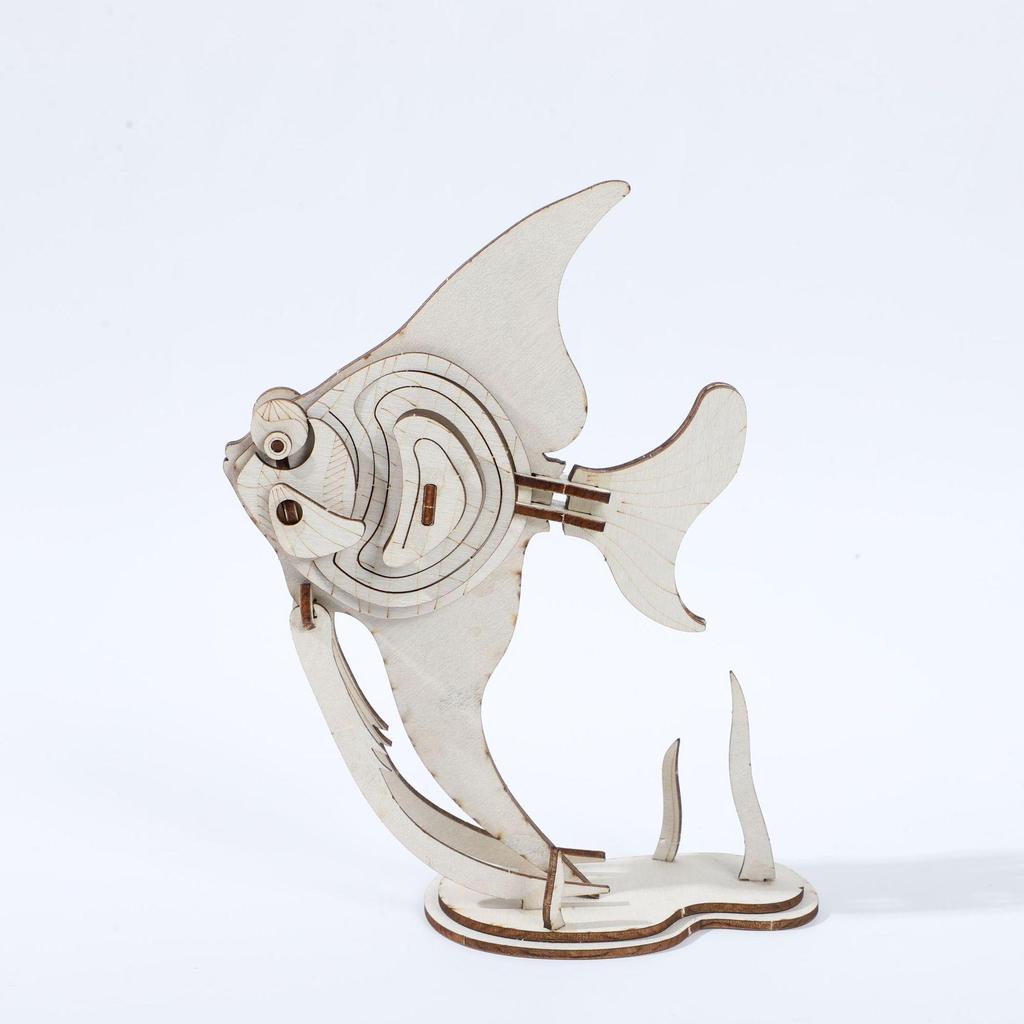 3D Ocean World Wooden Puzzle: Dolphin & Turtle DIY Assembly for Kids