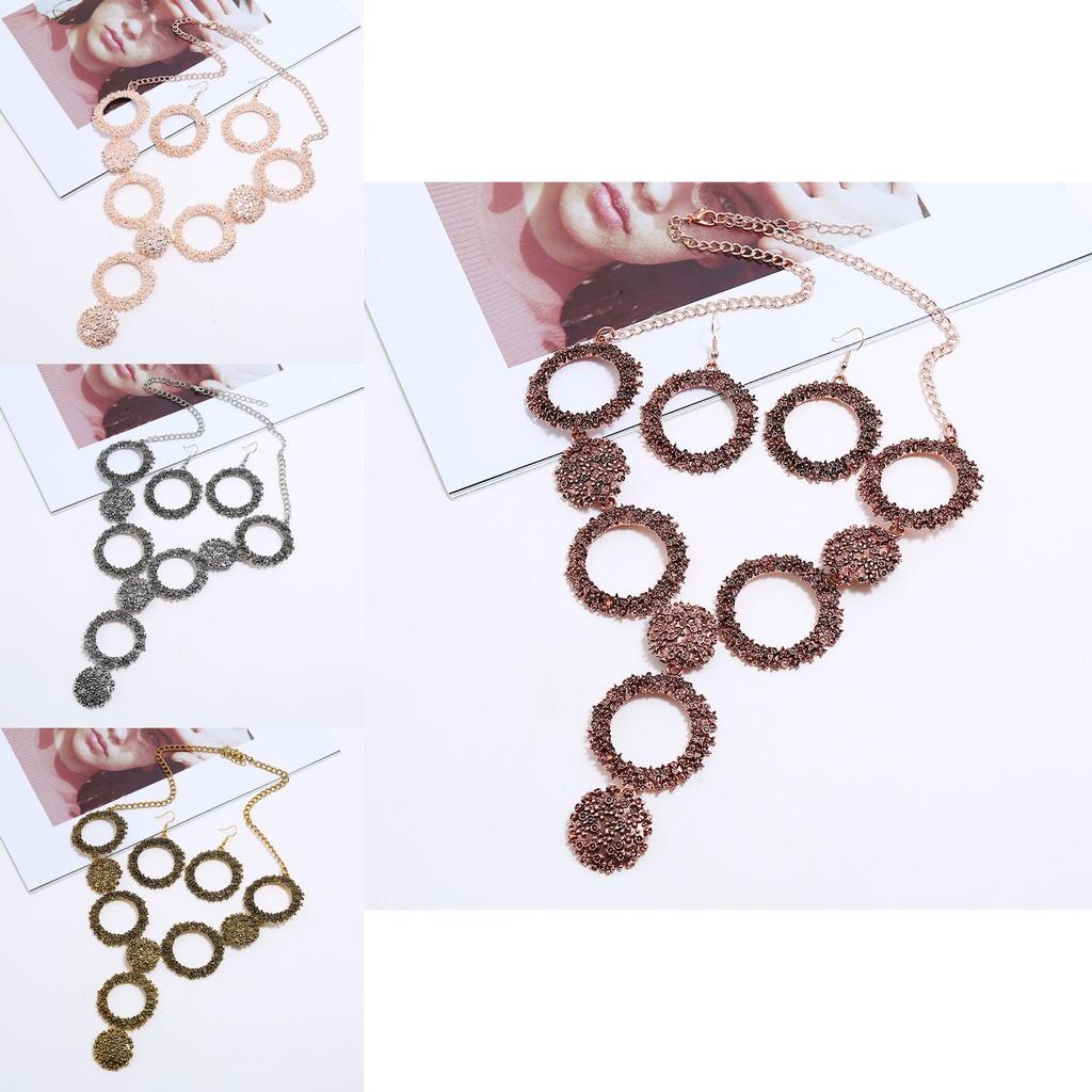 Retro Alloy Necklace Jewelry Set With Gold Plated Finish For Art Fashion Enthusiasts