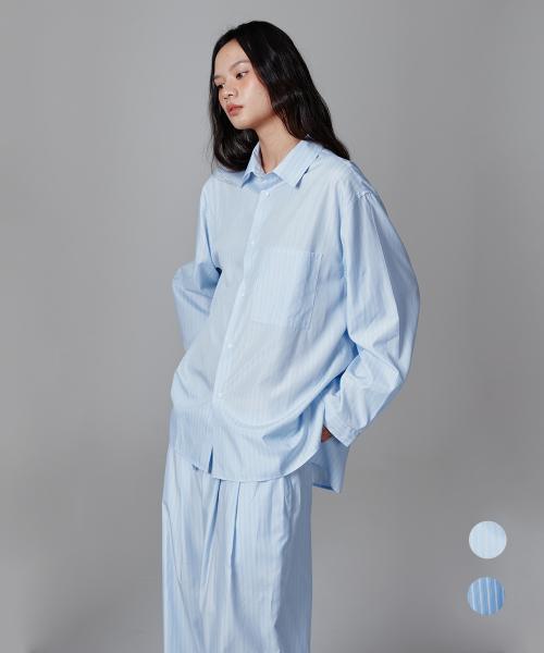 

[ANOBLIR] Homebody Stripe Pajama Set 2COLORS [Shipped from Korea] 100% Authentic Blue M
