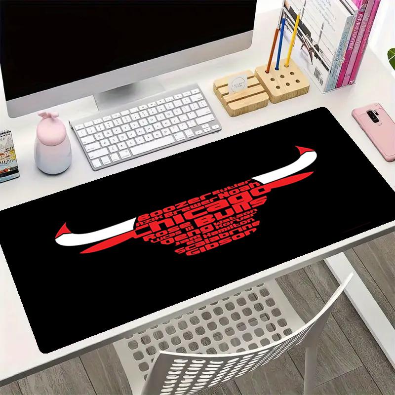Chicago Bulls Theme Mouse Pad, Non Slip Rubber Base, Multifunctional Office & Home Decor, Perfect for Workspace Personalization.