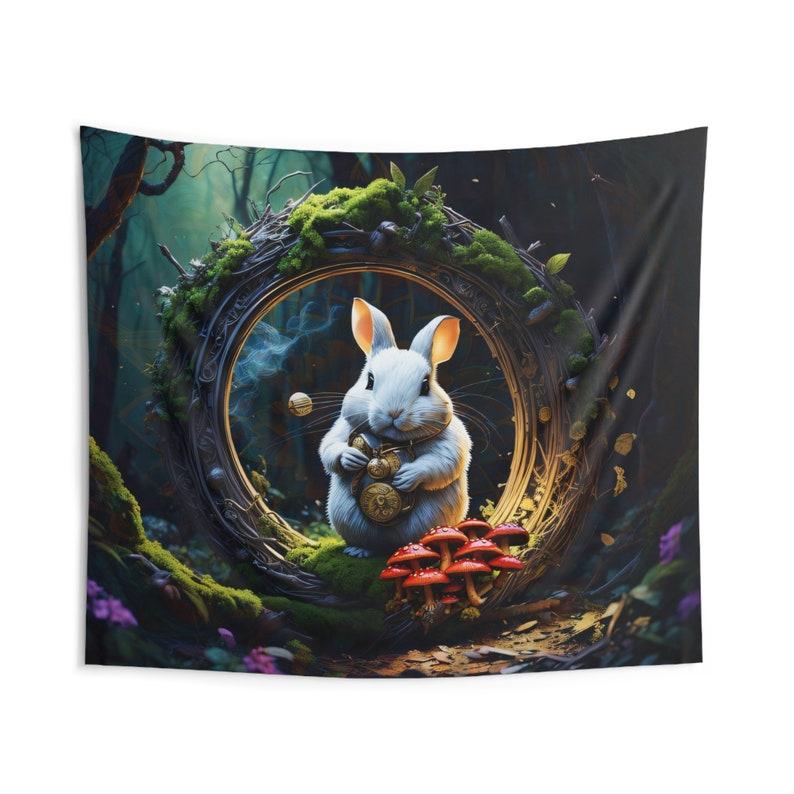 White Rabbit Portal tapestry 75x100 чёрный