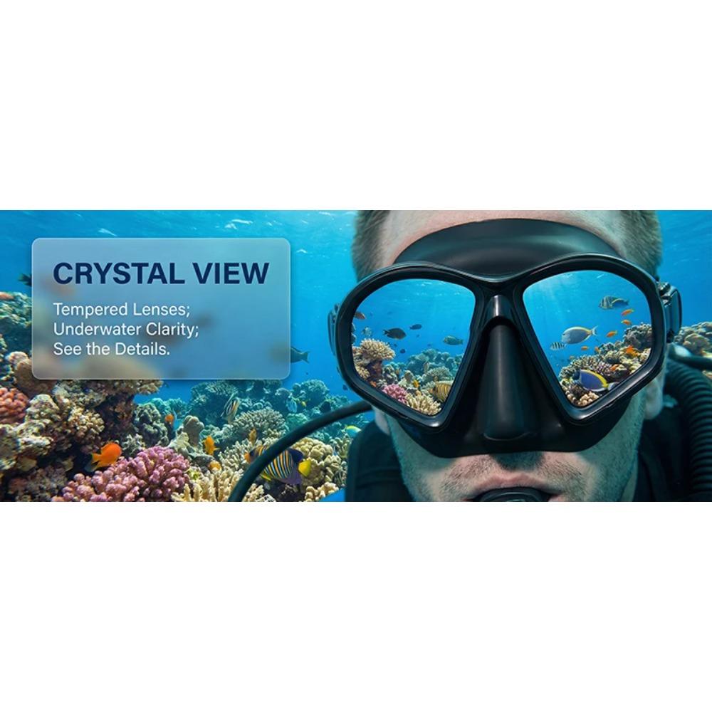 Wet Low Volume Diving Mask Tempered Glass Freedive Mask J-type Diving Mask Snorkel Set with Camera Mount Black