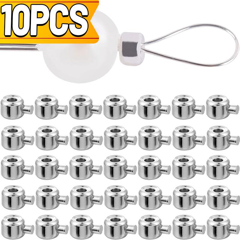 10/100pcs Positioning Beads Handmade DIY Bracelet Necklace Closing Clip Wire Rope Fishing Line Positioning Buckle Accessories