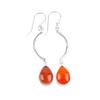 Natural Carnelian Gemstone 925 Sterling Silver Jewelry Handmade Earrings 2.60" EE-43-26
