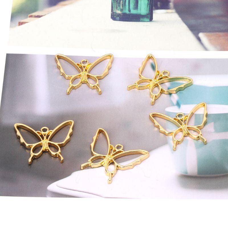 Butterfly Pendant UV Resin Crafts Blank Frame For DIY Necklace Jewelry Making