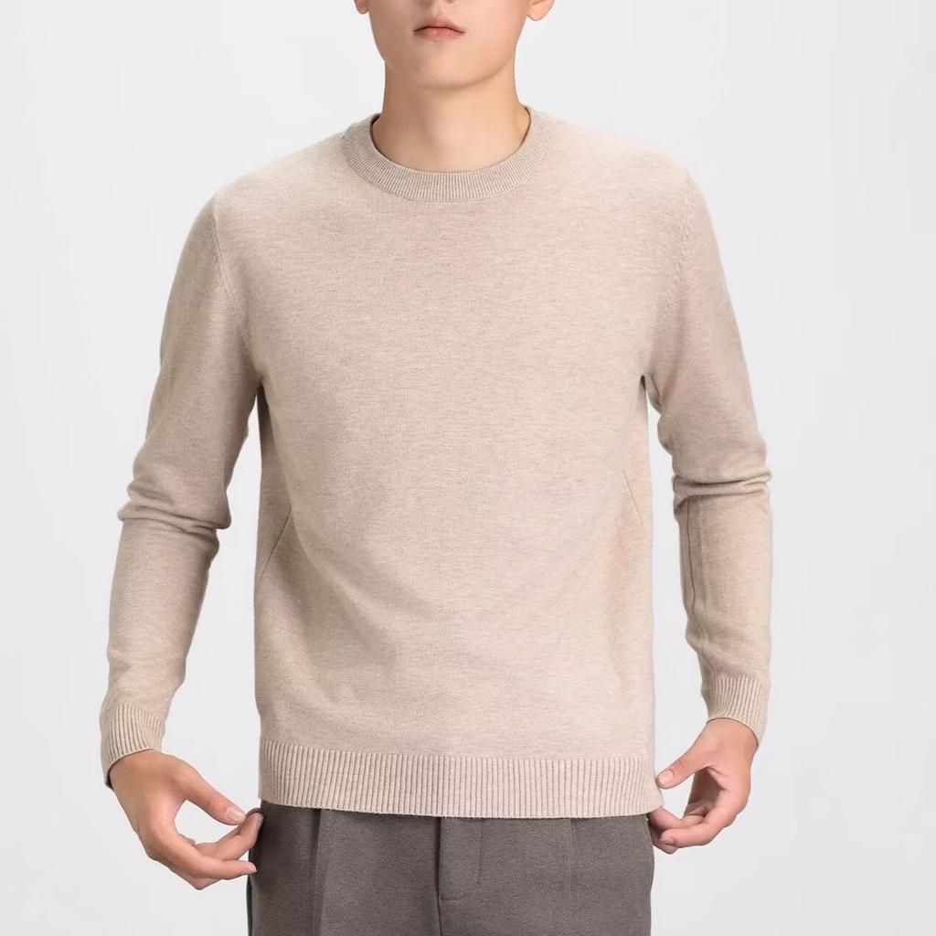 Men's Warm Knit Slim Fit Round Neck Pullover Sweater
