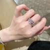 Light luxury High quality purple crystal rings for women   inlaid sweet and cute exquisite engagement ring fine jewelry