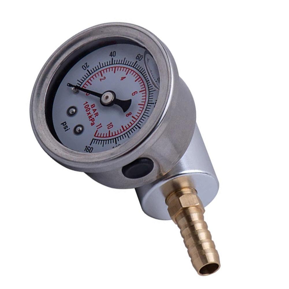 For Fuel Injection Tuning Fuel Pressure Gauge Adaptor Kit As Shown Metal oil Filled Case Polished Stainless Case