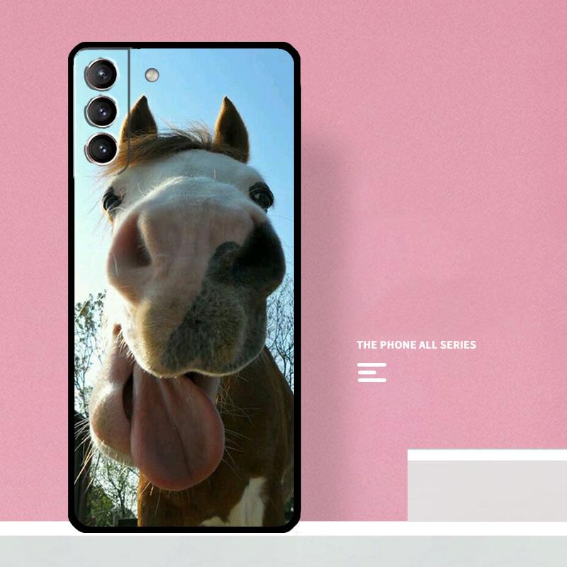 Funny Horse Animal Case For Samsung Galaxy S23 Ultra S20 FE S21 FE Note 10 20 S8 S9 S10 Plus S22 Ultra Cover