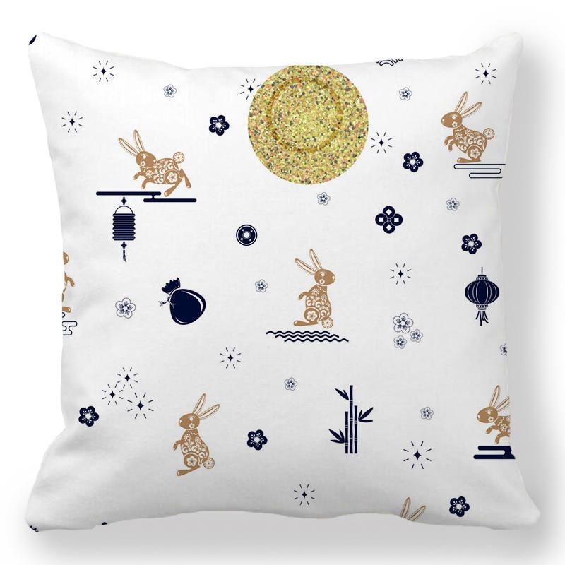 

Juste de coussin lapin de dessin animé pour la décoration de la maison, taie d oreiller de luxe, canapé de bureau, voiture, motif créatif simple 60x60cm