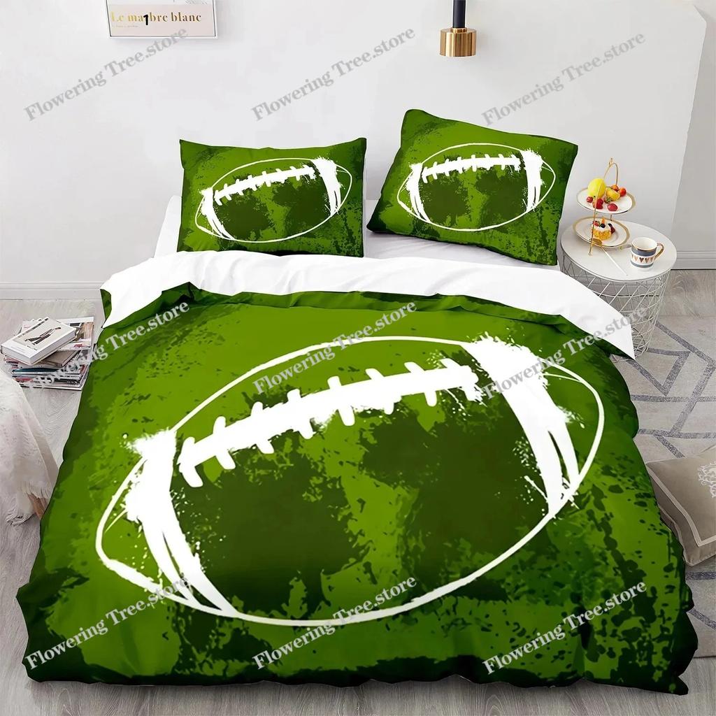 Football Duvet Cover For Boys Girls Burning Football Microfiber Sports Games Theme Soft King Size Quilt Cover