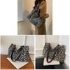 Pu Leopard Print Tote Bag For Streetwear Women With Zipper Closure