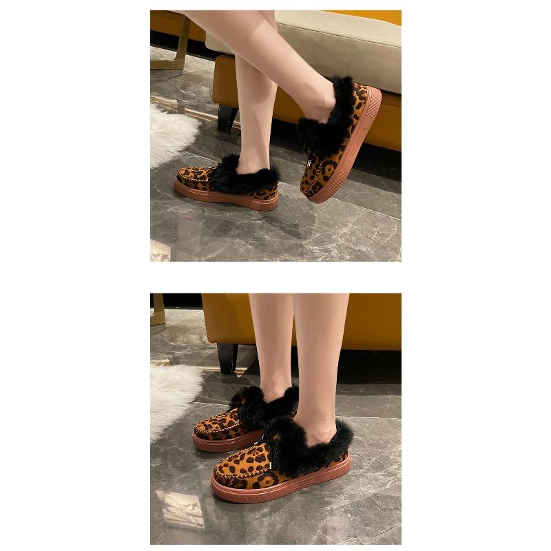 Winter Cotton Boots with Bow Detail Warm Flat Boots In Plus Sizes Versatile Women's Boots with Fur Lining