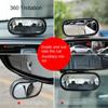 Universalt Bilspeil 360° Justerbart Vidvinkel Sidespeil Ryggepeil blindsone Snap-metode for Parkering Hjelpe-ryggspeil