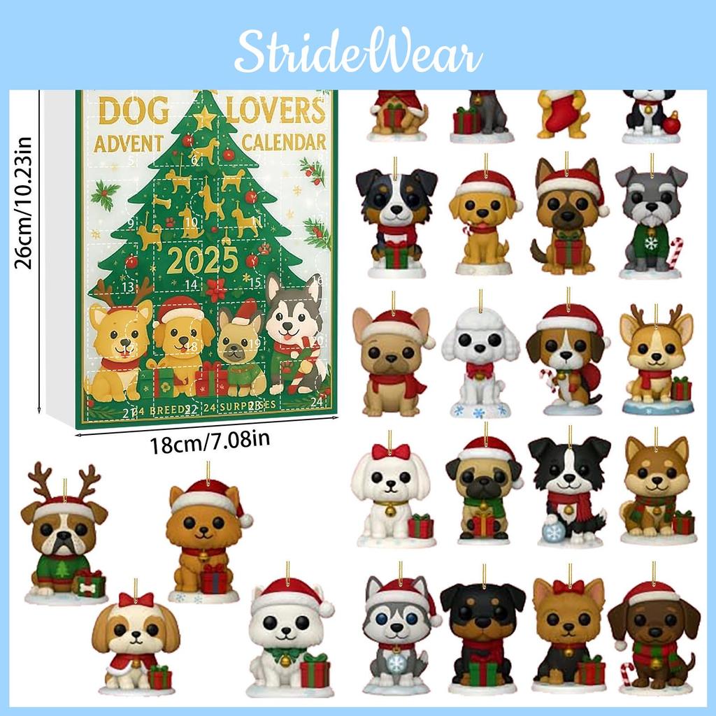 Dog Enthusiast Christmas Advent Calendar With Acrylic Decorations For Festive Celebrations