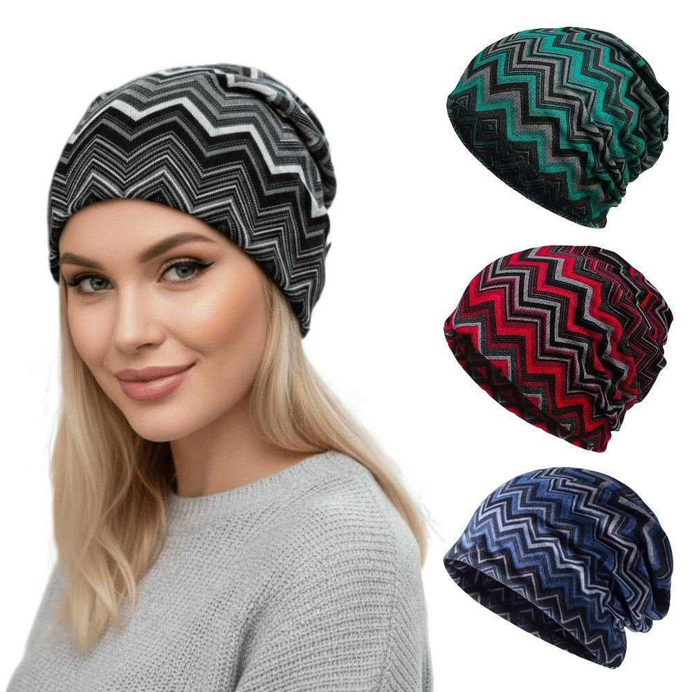 Contrasting Colors Pullover Hat Plaid Print Casual Hedging Cap Autumn and Winter