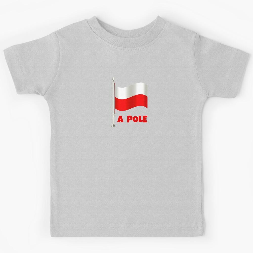“A POLE” Flag Pun (on Grey) Kids T-Shirt 110