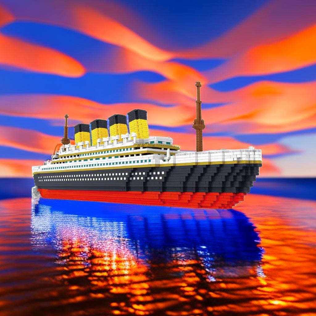 Nezha Model výletní lodi Titanic: Mikrostavební bloky s vysokou obtížností, kompatibilní s Lego